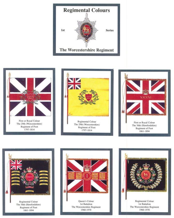 The Worcestershire Regiment 1st Series - 'Regimental Colours' Trade Card Set by David Hunter